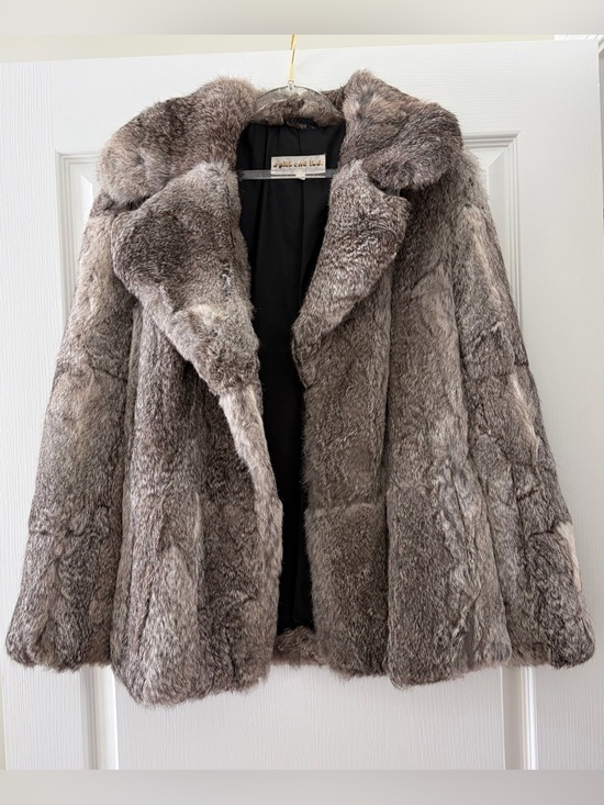 Split End Jackets & Blazers - Vintage Rabbit Fur Coat size medium